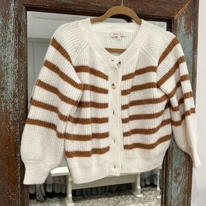 Marea Sailor Stripe Flax Cardigan NWOT - size XS